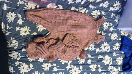 Baby Knit Romper with Booties Set