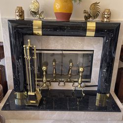 Marble Fireplace Frame With Accessories 