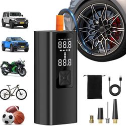 Tire Inflator with LED Light & Digital Pressure Gauge
