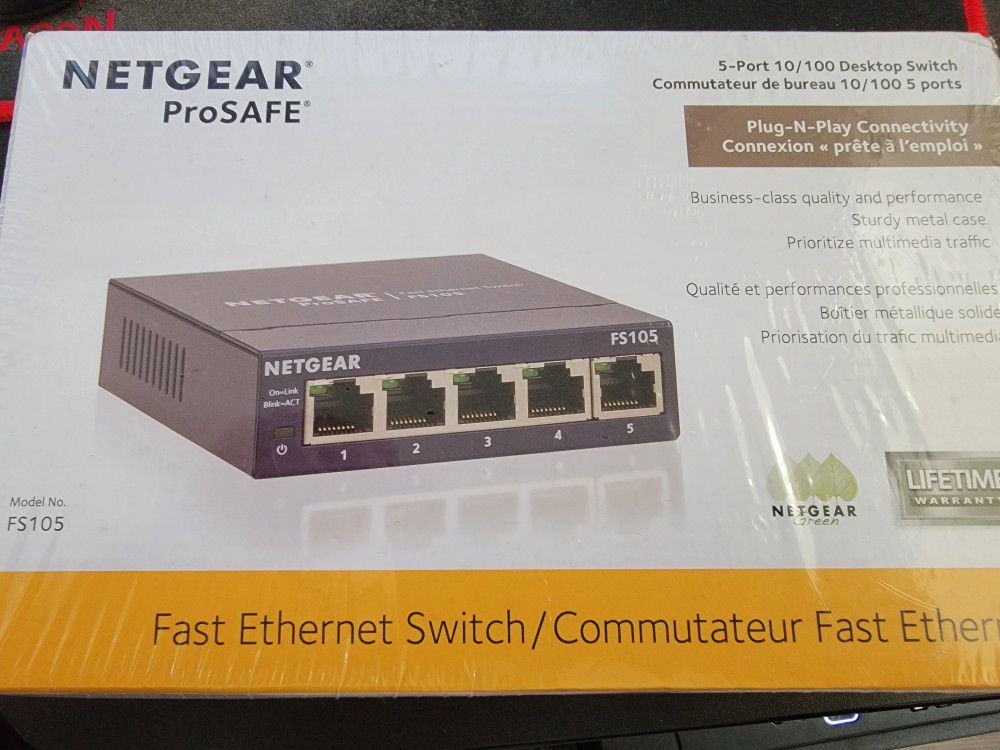 Netgear 5-Port Ethernet 10/100 Switch (FS105)