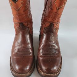 Ariat Western Men's 8.5D Boots Style 39903 Round Toe Brown Orange Leather Upper 