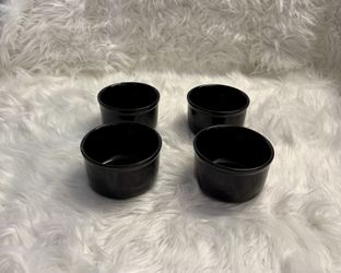 Set Of 4 Vintage Mervyn’s Japan Soup Or Cereal Bowls / Black