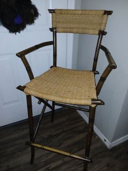 Steel Bamboo and Rope Barstool