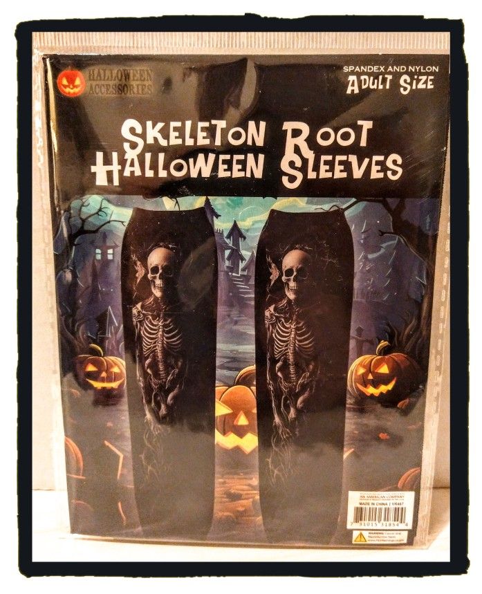 ☠️ Skeleton Root ☠️ 1-pair  Of Halloween Sleeves - Adult Size *NIP*