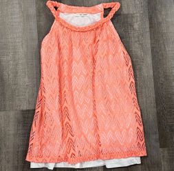 Kids Large Orange & White Tunic Tank