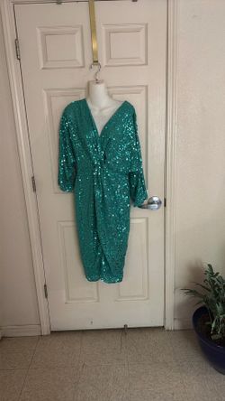 Green glitter dress