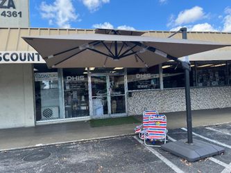 Seasons Sentry 10' Square Solar LED Cantilever Umbrella And Others