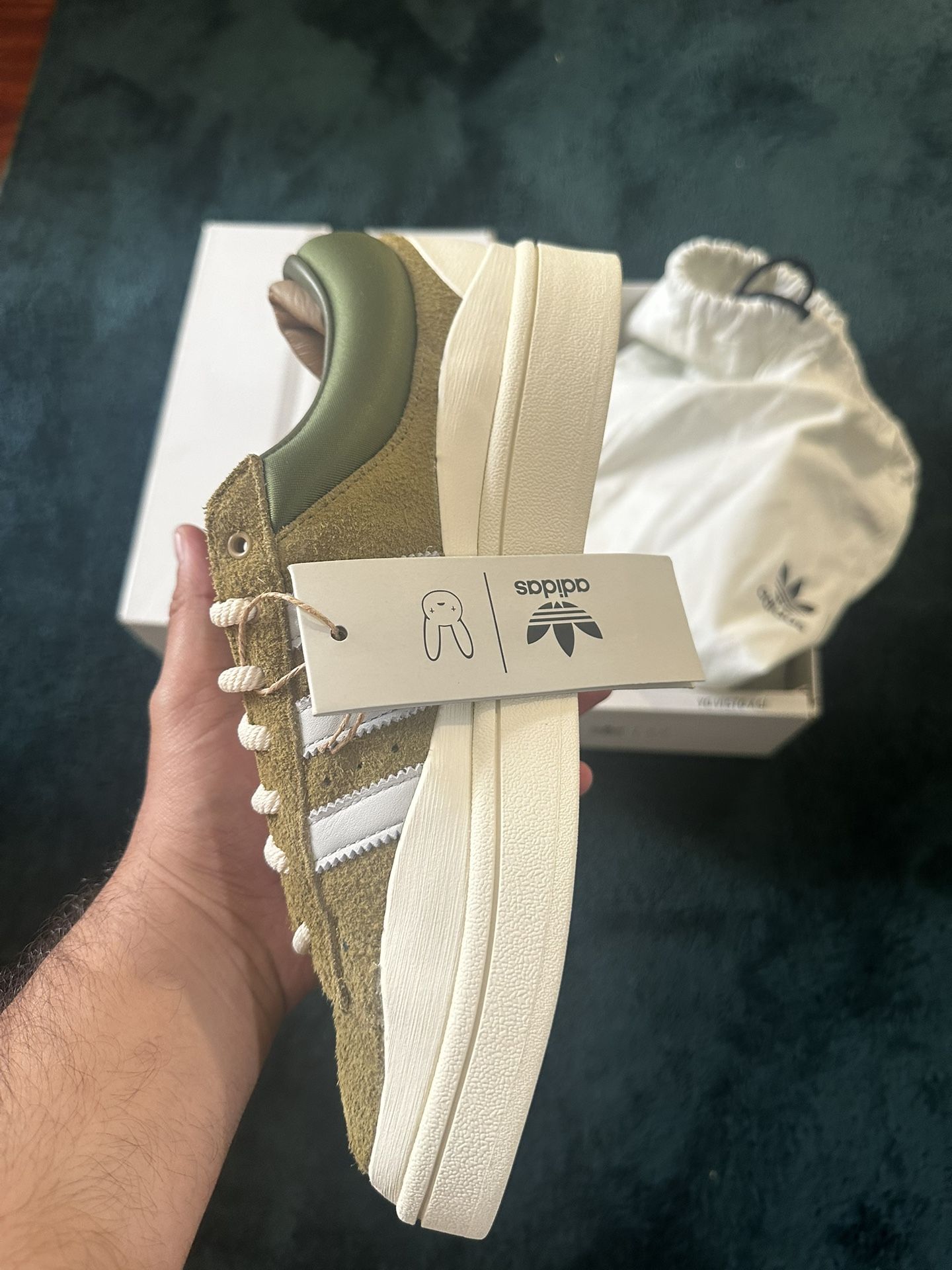 adidas gazelle silver green womens adidas Campus Light Bad Bunny Wild Moss – YankeeKicks Online