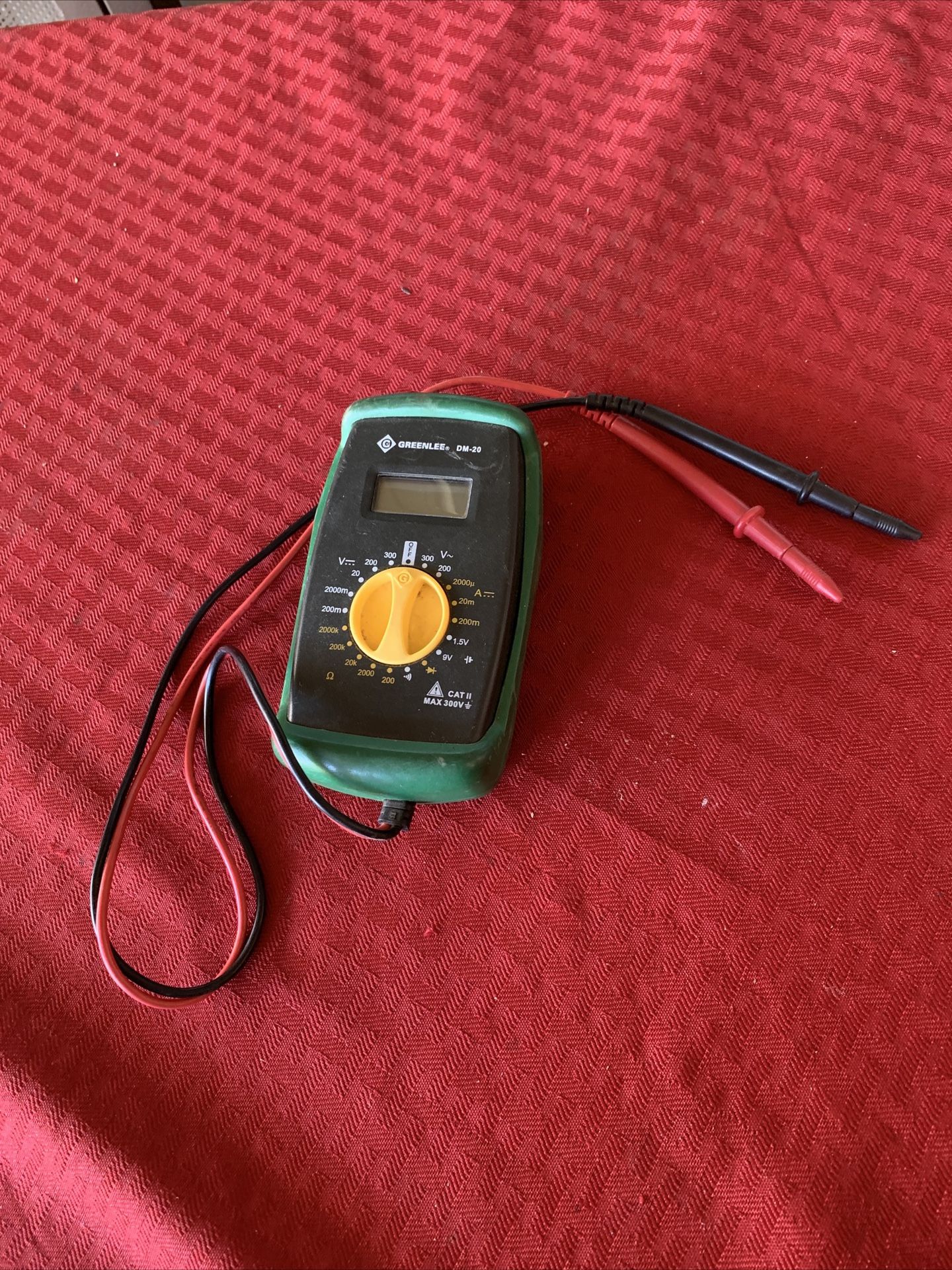 Greenlee DM-20 Digital Multimeter Electronic Electric Test Tester Testing Tool