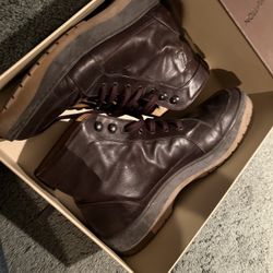 ULTRA RARE DEADSTOCK MENS 10.5!BROWN LEATHER LOUIS VUITTON BOOTS 