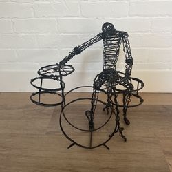 Wire Drummer Art Statue 