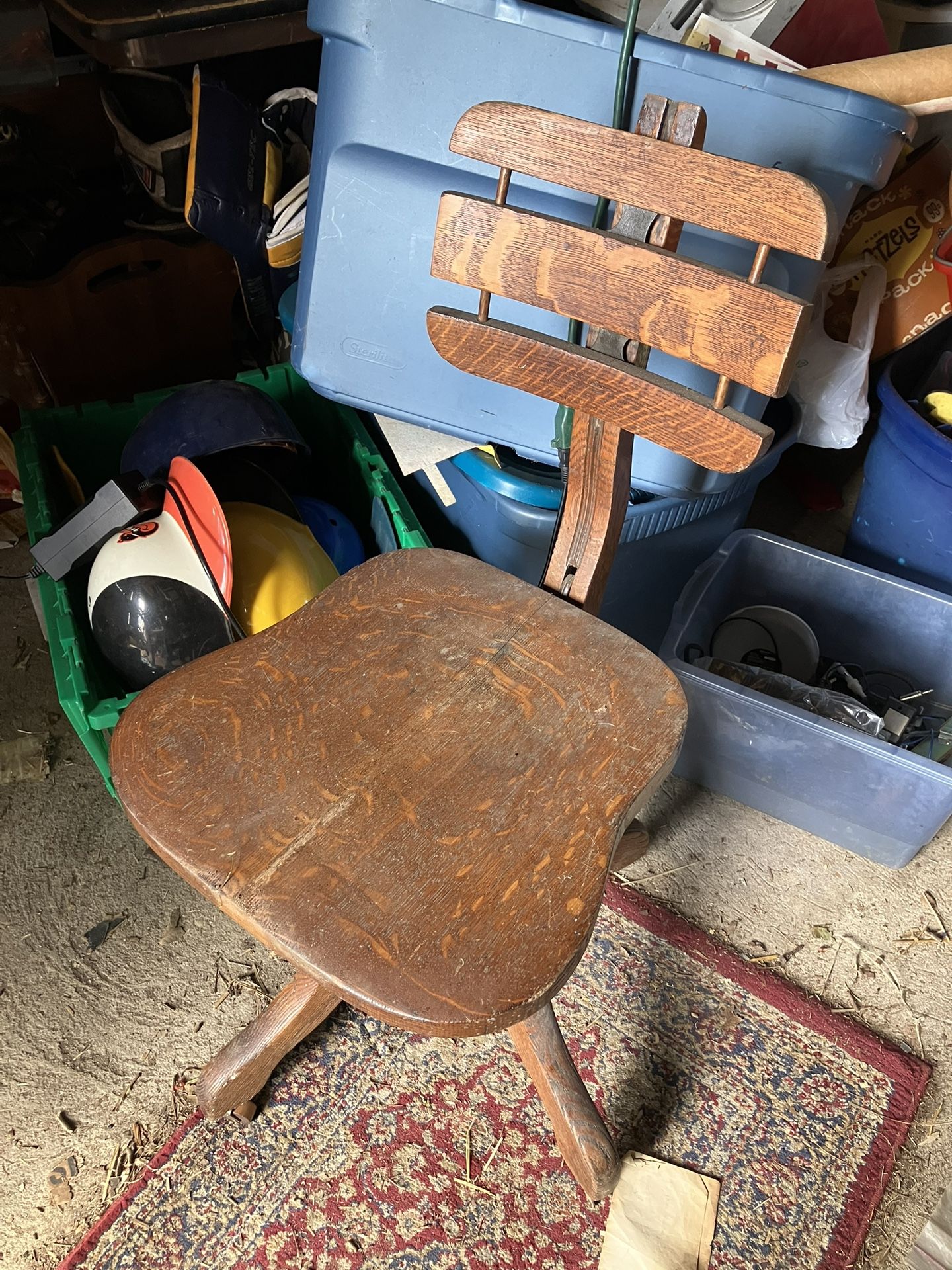 Tiger Oak desk, antique vintage swivel chair