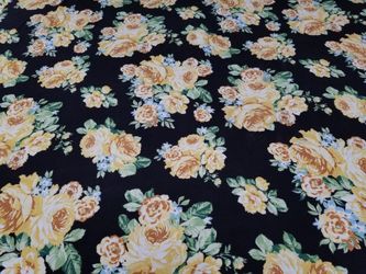 Rayon Spandex Fabric Floral Print By the Yard.