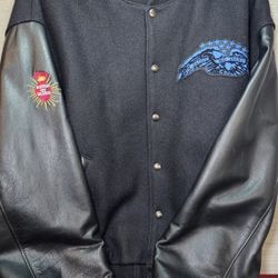 Roots Canada Men's House of Blues Wool and Leather Varsity Jacket, Size XL