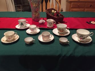 Nine Vintage Teacups, PERFECT CONDITION!