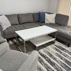 Couch Sofa Sectional With 2 Chairs And Coffe Table