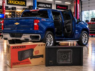 Kicker 49L7TDF122 12" Dual Voice Coil Subwoofer Slim Sealed Box Sub 2-Ohm 1200 Watts Truck Sub Bass For 2023 Chevrolet Silverado 1500 LTZ Crew Cab