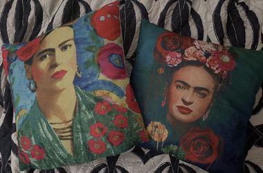 Set Of Two Zippered Pillow Covers Frida Kahlo Día De Los Muertos Decor