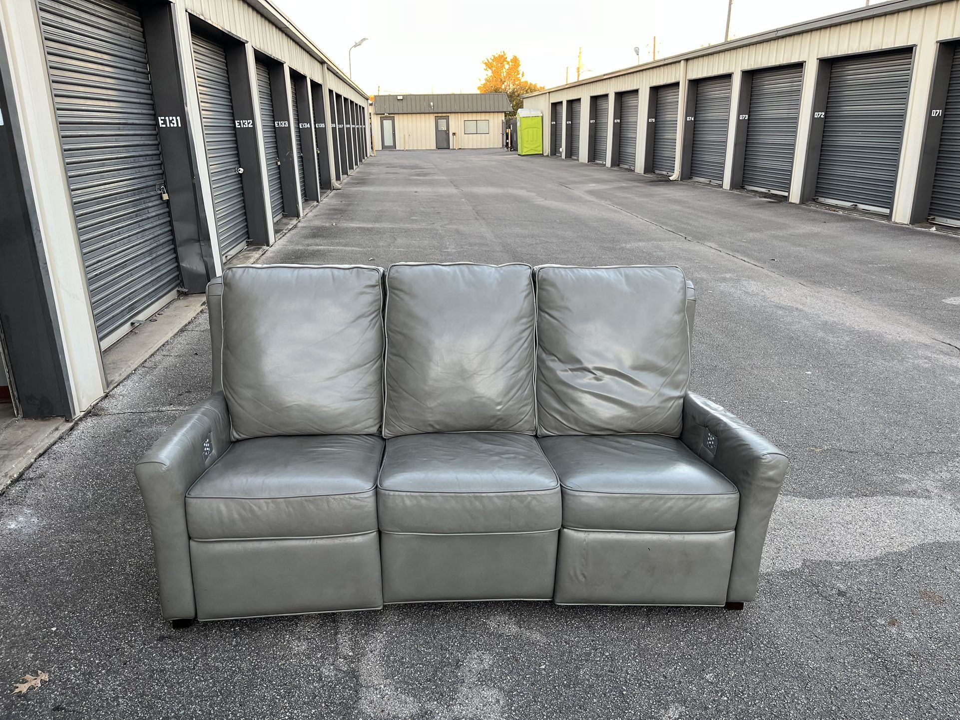 Gorgeous Gray Leather Sofa!