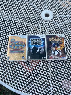 Nintendo Wii Games X3 Family Feud /  Band Rock / Sonic and the Secret Rings