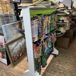 Large wood display Store  Fixture  With Spat Wall Attached  hang merchandise