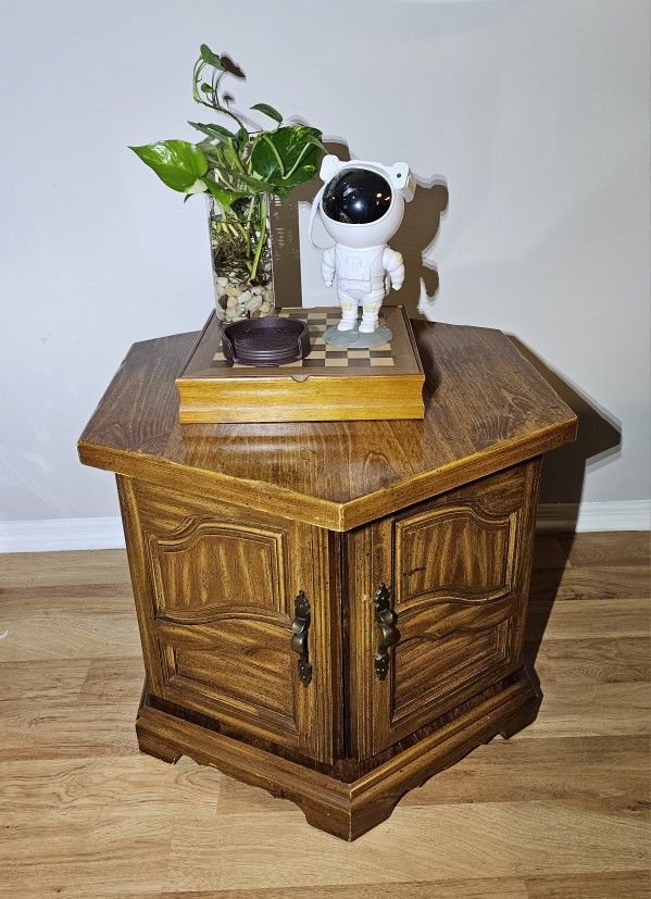 Vintage Hexagonal Side Table / End Table