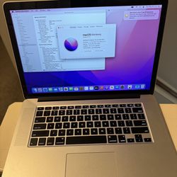 Apple MacBook Pro 2015 Laptop i7 2.2GHz 15" 16GB RAM 256GB SSD 