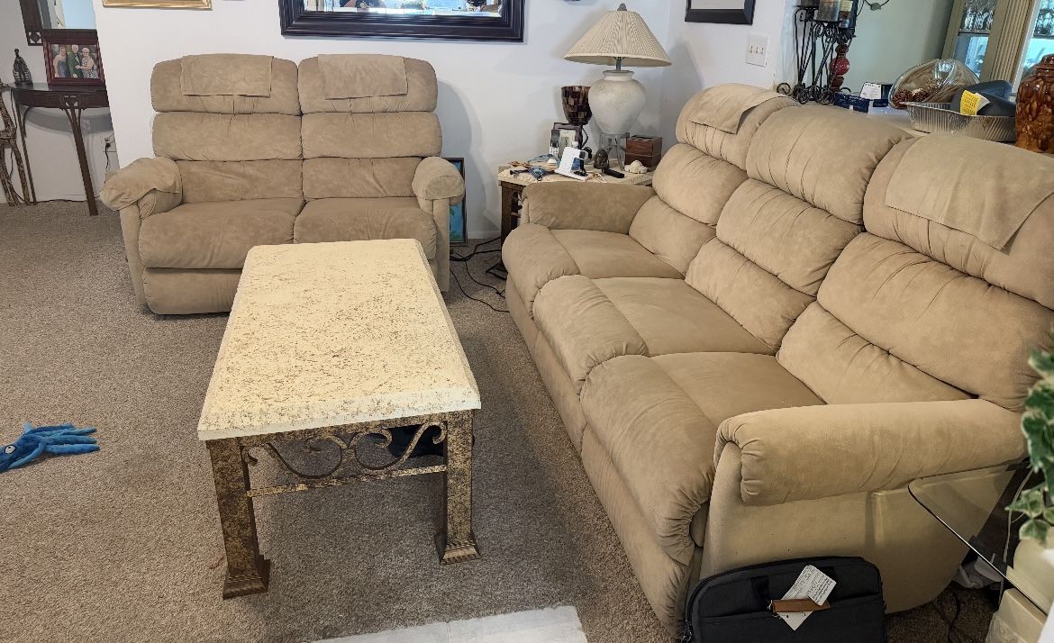  couch love seat table & lamp all recliners lane furniture