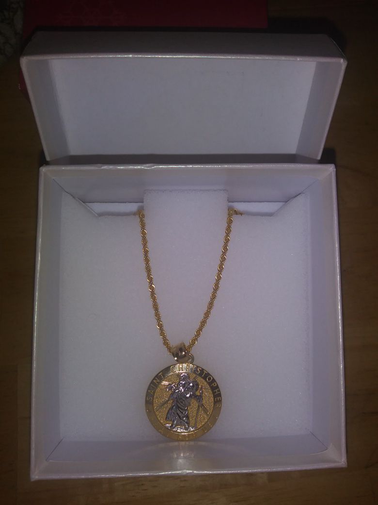 Saint Christopher 14K Gold Chain