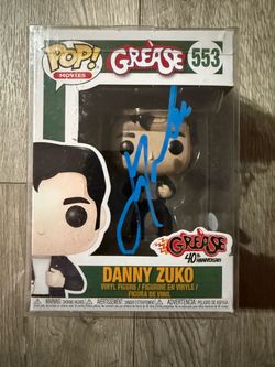 John Travolta signed Danny Zulu Grease Funko Pop