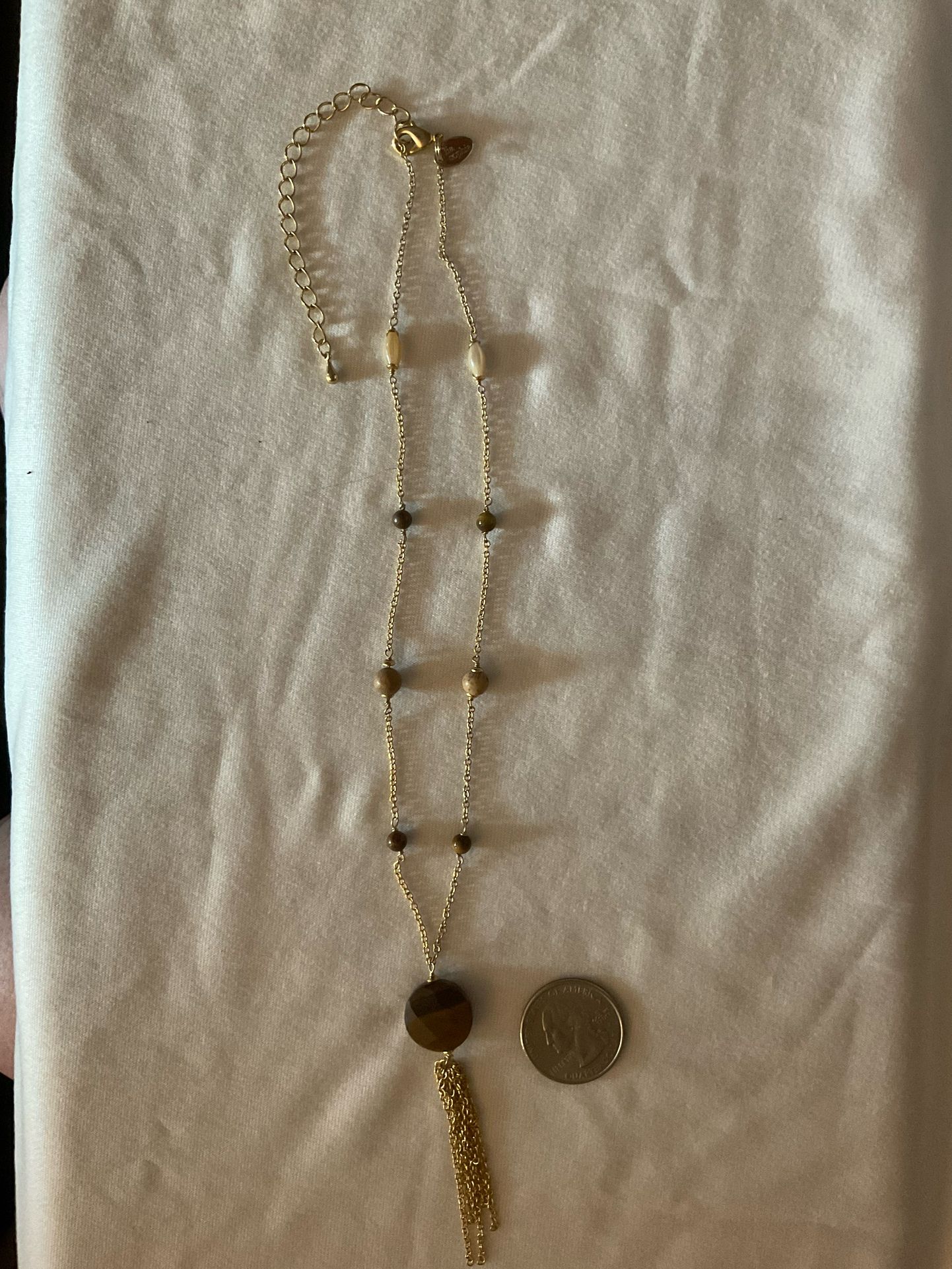 Lia SophiaTigereye Tassel Necklace