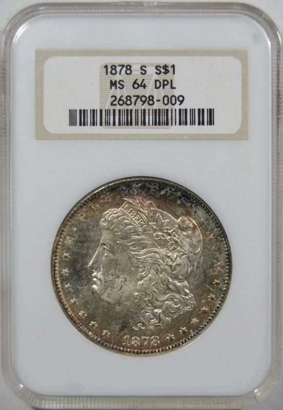 1878-S $1 Morgan Dollar, MS64 DMPL NGC, Fatty Holder Grade sheet Is $2,500