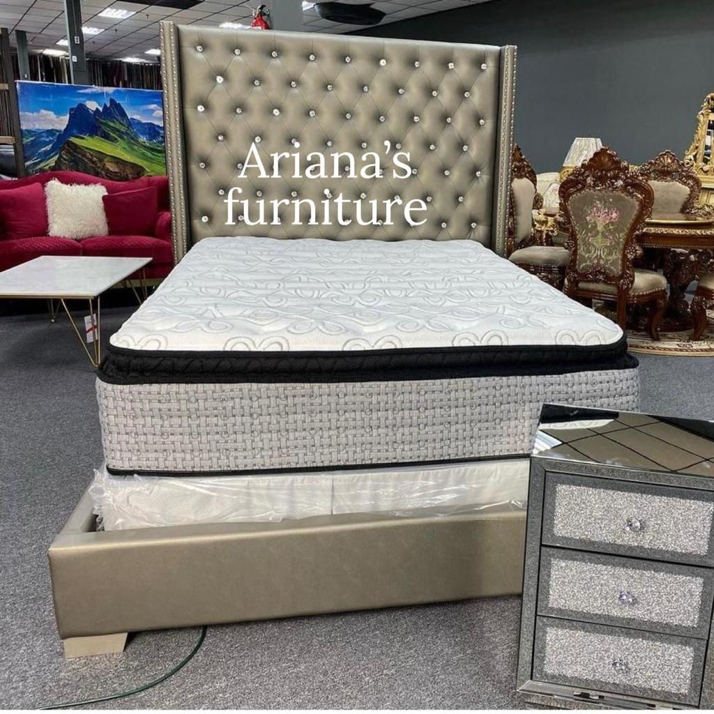 New Grey Faux Leather Queen Size