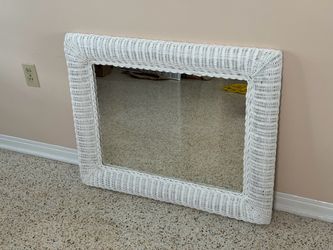 White Wicker Mirror