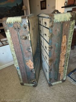 Antique Excelsior Steamer Trunk