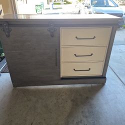 Farmhouse Sliding Barn Door Buffet/Storage Cabinet