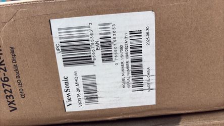 Brand new - in opened ViewSonic VX3276-2K-MHD QHD LED Monitor