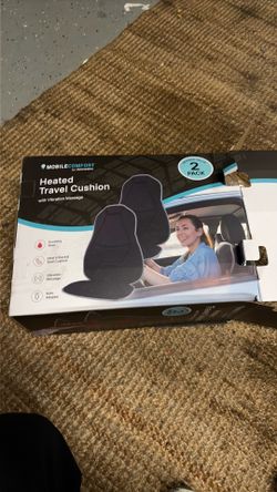 Homedics Heated Travel Cushion With Vibration Massage, 2-Pack, Black