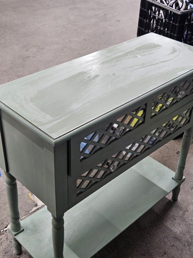 Mirrored Side Table With Drawers