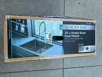 Glacier Bay 25in Single Bowl Dual Mount Kitchen Sink