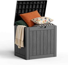 NEW!! 35 Gallon Outdoor Deck Box Lockable Waterproof Storage - Black