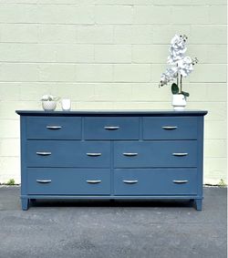 Blue Broyhill Dresser 7-Drawer Refinished