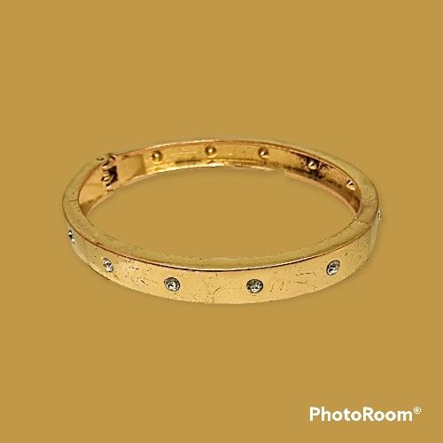 Kate Spade Set In Stone Gold Hinged Bangle Bracelet