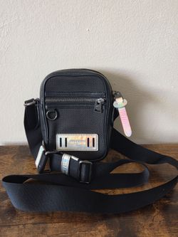 Coach Black Terrain Silver Holographic Crossbody Mini Small Bag Zip Shoulder Strap