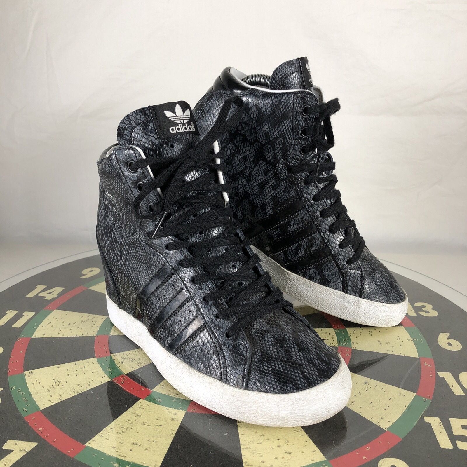 Adidas Basket Profi Up Hidden Wedge Lace Up Sneakers Shoes Faux Snake Wmn 7