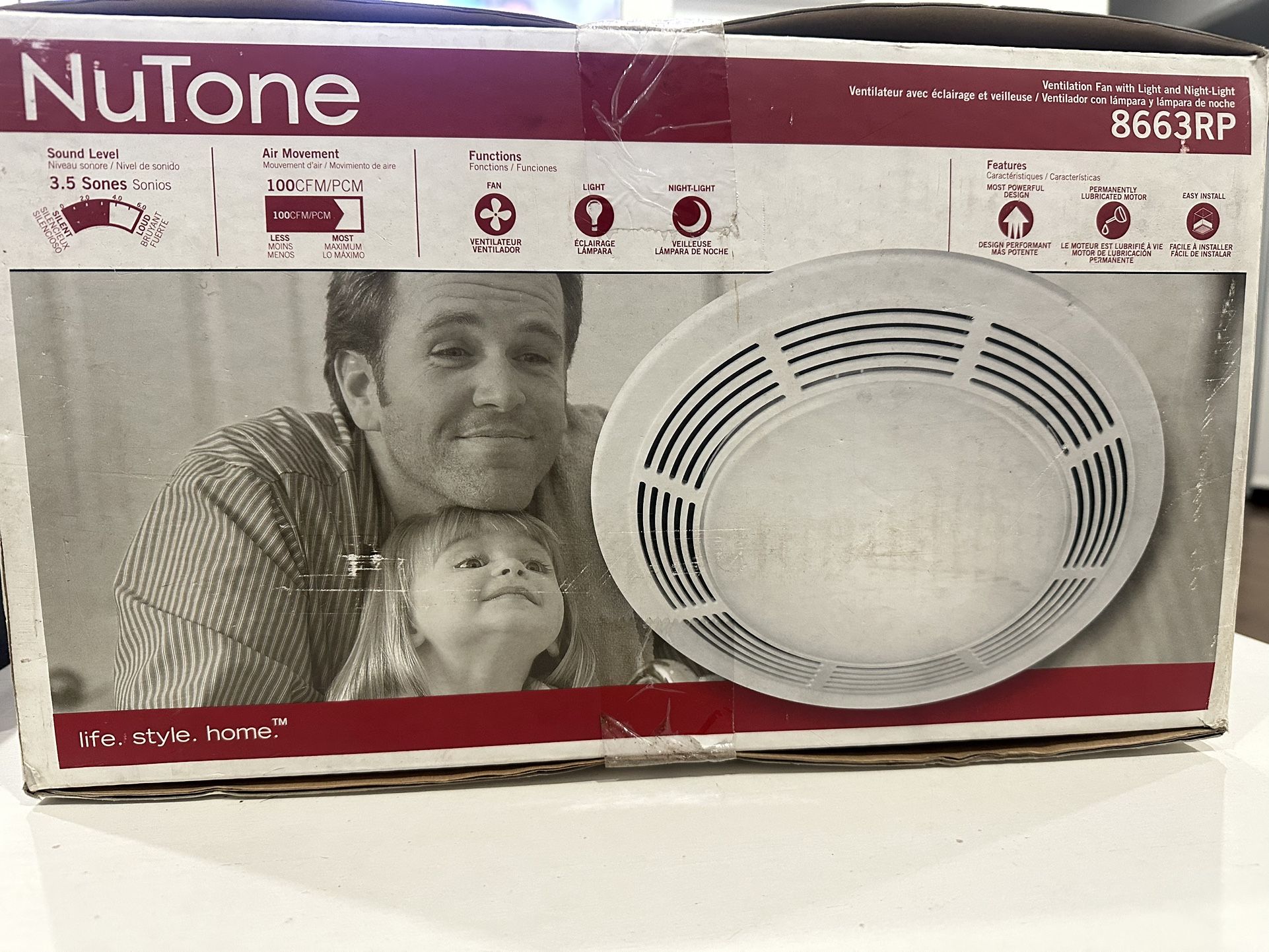 Nutone Bathroom Ventilation Fan with Light