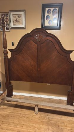 Queen wood bed frame