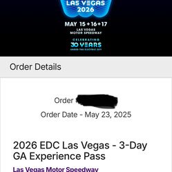 Selling 2 edc passes!