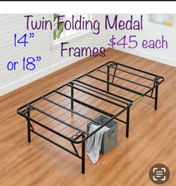 Twin  14”  or 18” Folding Metal Frame, Mattress Not Included