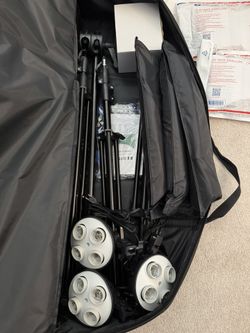 2400 Watt Large Photography Softbox Photo Lighting Kit 16" x 24" + Boom Arm Hairlight with Sandbag